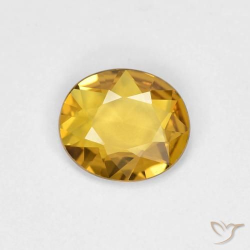 0.53ct 天然 金色 蓝宝石, 椭圆形, VVS