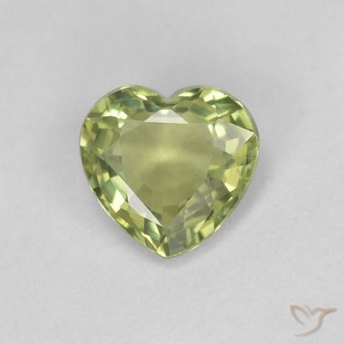 0.39ct 天然 橄榄绿色 蓝宝石, 心形, VVS