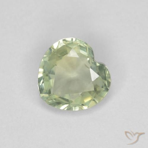 0.37ct 天然 浅鼠尾草绿色 蓝宝石, 心形, VVS