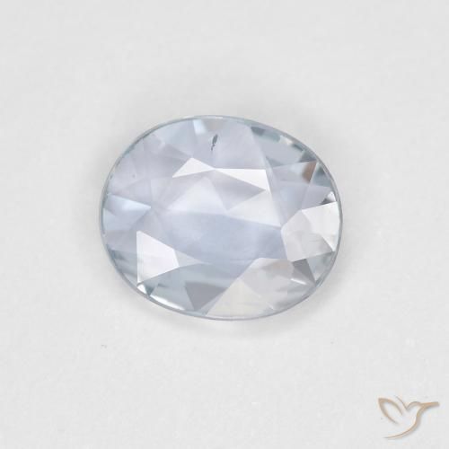 0.56ct 天然 蓝白色 蓝宝石, 椭圆形, VS