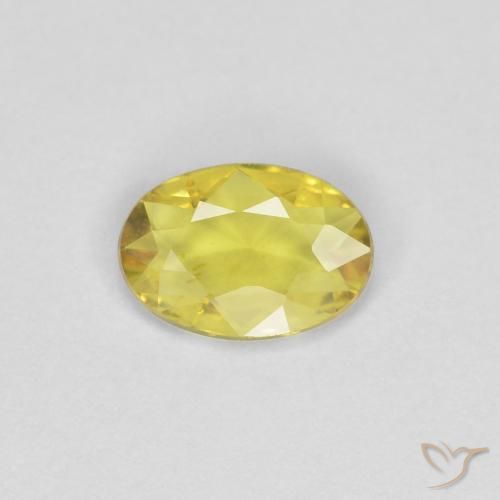 0.33ct 天然 黄色 蓝宝石, 椭圆形, VS