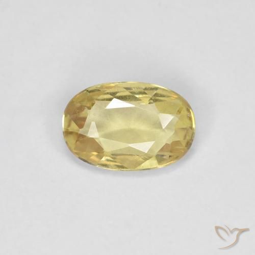 0.49ct 天然 中黄色 蓝宝石, 椭圆形, VS
