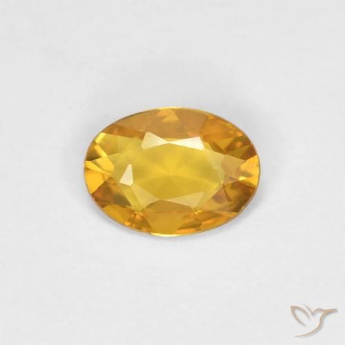 0.34ct 天然 深金橙色 蓝宝石, 椭圆形, VVS-VS
