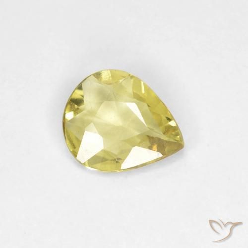 0.39ct 天然 中黄色 蓝宝石, 梨形, VS