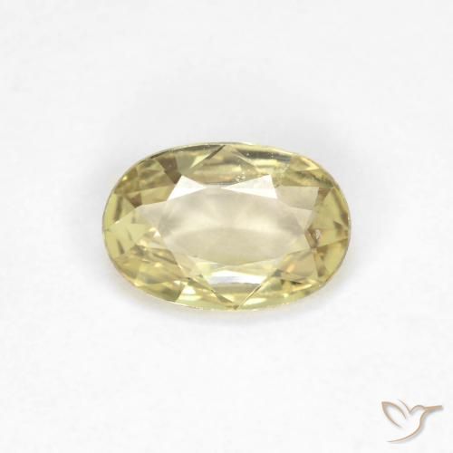 0.48ct 天然 淡黄色 蓝宝石, 椭圆形, VVS