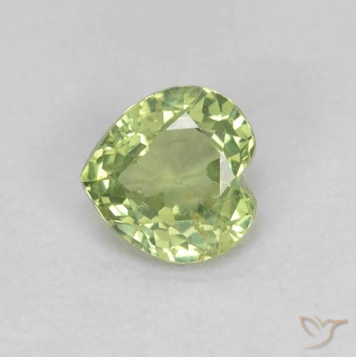 0.45ct 天然 橄榄绿色 蓝宝石, 心形, VS-SI