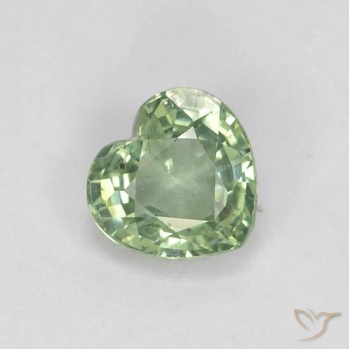 0.48ct 天然 浅鼠尾草绿色 蓝宝石, 心形, VS