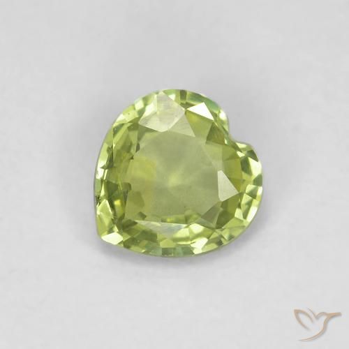 0.37ct 天然 暖绿 蓝宝石, 心形, VVS