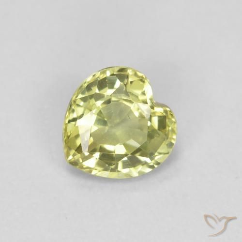 0.46ct 天然 柠檬黄 蓝宝石, 心形, VS