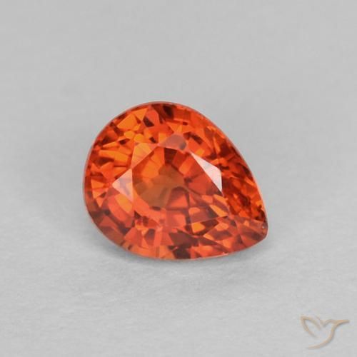 0.43ct 天然 暖橙 蓝宝石, 梨形, VVS-VS