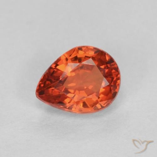 0.42ct 天然 琥珀橙 蓝宝石, 梨形, VVS-VS
