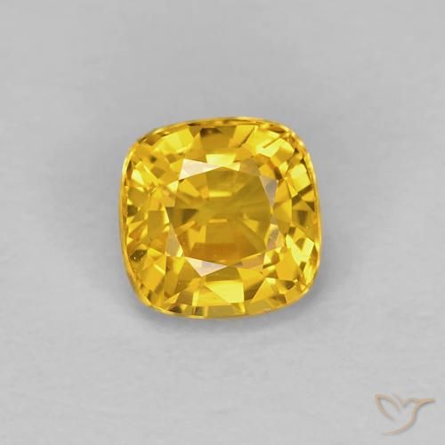 0.55ct 天然 金色 蓝宝石, 软垫, VVS