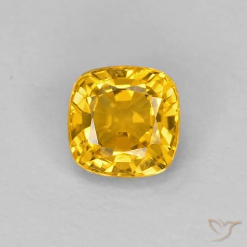 0.56ct 天然 金色 蓝宝石, 软垫, VVS