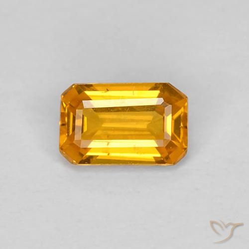 0.46ct 天然 黄金色 蓝宝石, 祖母绿式切割, VVS