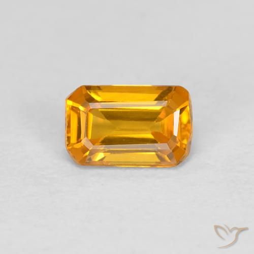 0.37ct 天然 深金色 蓝宝石, 祖母绿式切割, VVS