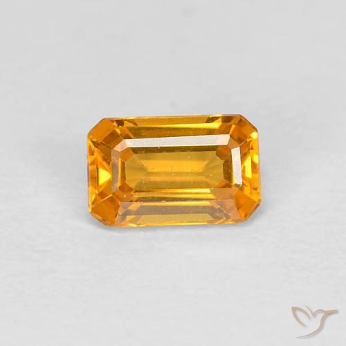 0.38ct 天然 中橙金 蓝宝石, 祖母绿式切割, VVS