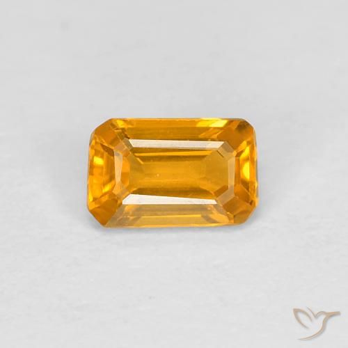 0.38ct 天然 中橙金 蓝宝石, 祖母绿式切割, VVS