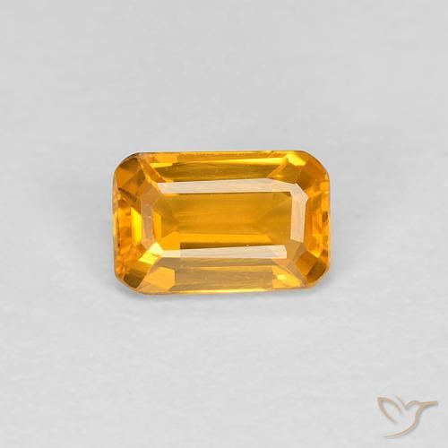 0.38ct 天然 深金橙色 蓝宝石, 祖母绿式切割, VVS
