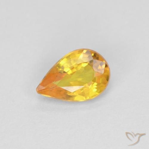 0.45ct 天然 金色 蓝宝石, 梨形, VS