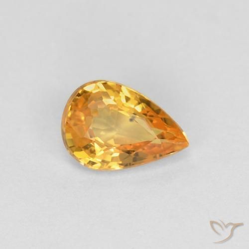 0.50ct 天然 深橙色-金色 蓝宝石, 梨形, VVS-VS