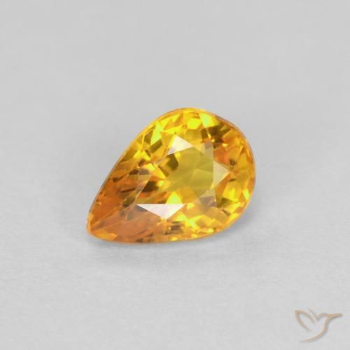 0.60ct 天然 橙金 蓝宝石, 梨形, VVS-VS