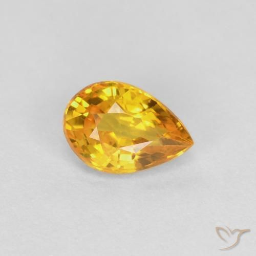 0.53ct 天然 金色 蓝宝石, 梨形, VVS-VS