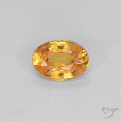 0.44ct 天然 深橙金 蓝宝石, 椭圆形, VVS
