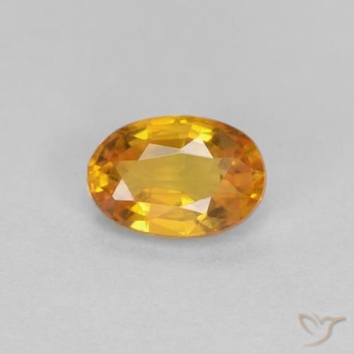 0.56ct 天然 深橙金 蓝宝石, 椭圆形, VVS-VS