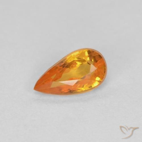 0.36ct 天然 黄金色 蓝宝石, 梨形, VVS