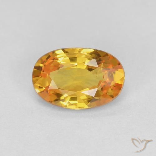 0.60ct 天然 金色 蓝宝石, 椭圆形, VS