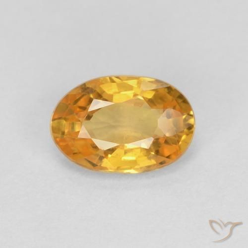 0.56ct 天然 深金橙色 蓝宝石, 椭圆形, VS