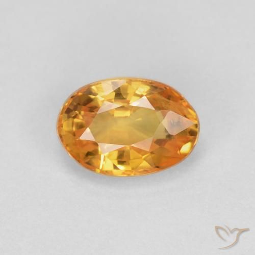 0.62ct 天然 深橙色-金色 蓝宝石, 椭圆形, VS