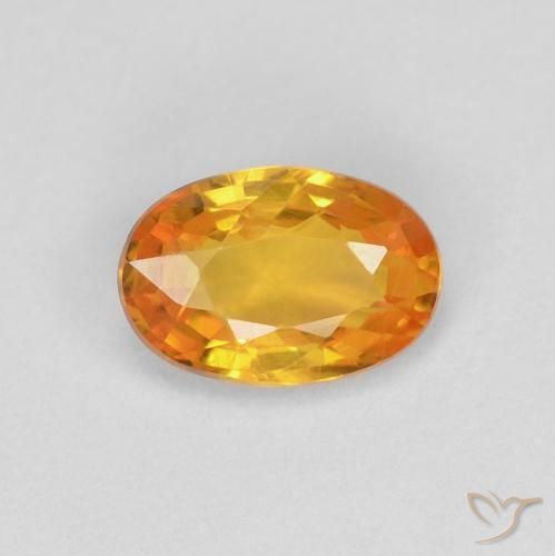 0.60ct 天然 黄金色 蓝宝石, 椭圆形, VVS-VS