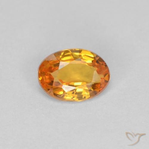 0.43ct 天然 杏橙 蓝宝石, 椭圆形, VVS