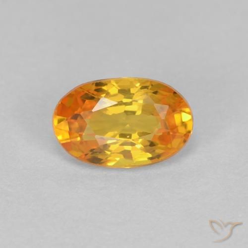 0.61ct 天然 黄金色 蓝宝石, 椭圆形, VVS