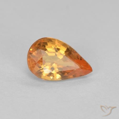 0.53ct 天然 亮橙色 蓝宝石, 梨形, VVS