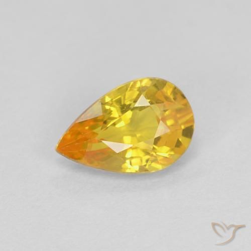 0.52ct 天然 金色 蓝宝石, 梨形, VVS