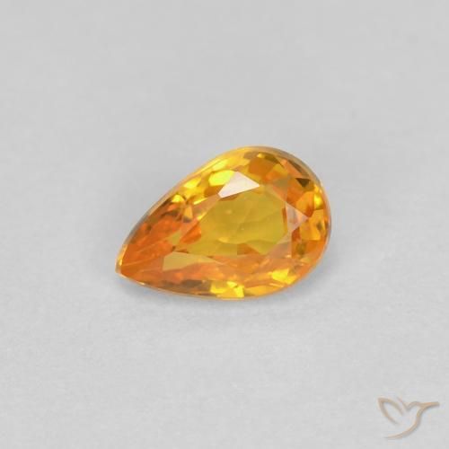 0.46ct 天然 中橙 蓝宝石, 梨形, VVS