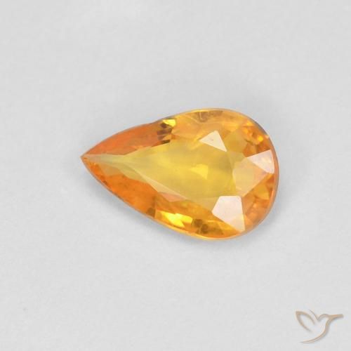0.33ct 天然 杏橙 蓝宝石, 梨形, VS