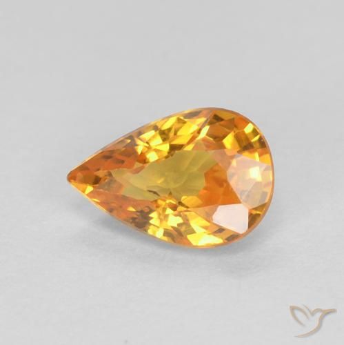 0.56ct 天然 中橙 蓝宝石, 梨形, VVS-VS