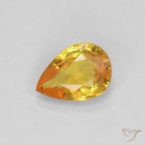 0.52ct 天然 金色 蓝宝石, 梨形, VVS
