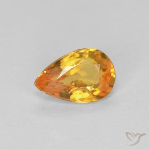0.49ct 天然 中橙 蓝宝石, 梨形, VVS