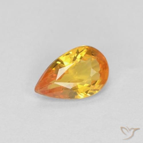 0.42ct 天然 杏橙 蓝宝石, 梨形, VVS