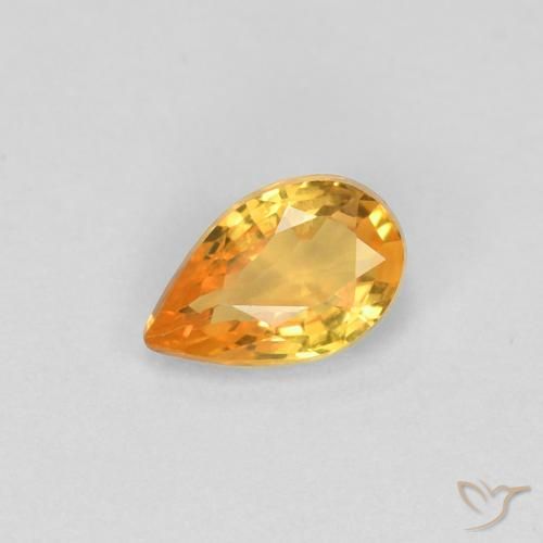 0.44ct 天然 中橙 蓝宝石, 梨形, VVS