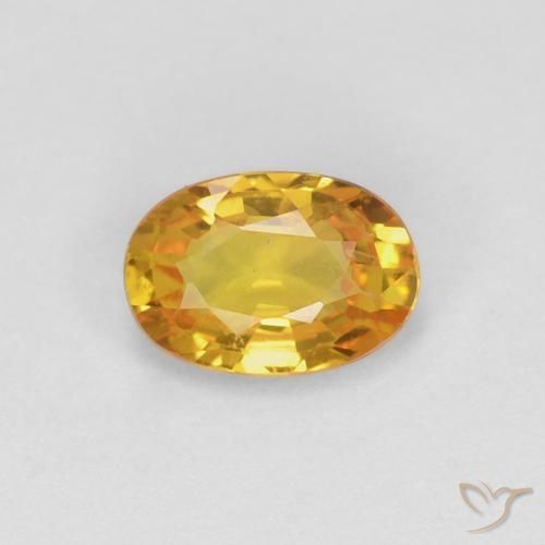 0.60ct 天然 金色 蓝宝石, 椭圆形, VVS