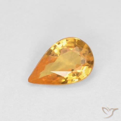 0.49ct 天然 杏橙 蓝宝石, 梨形, VVS
