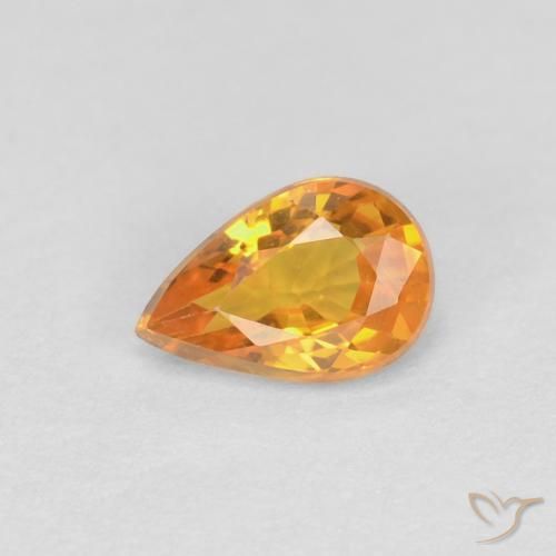 0.51ct 天然 杏橙 蓝宝石, 梨形, VVS