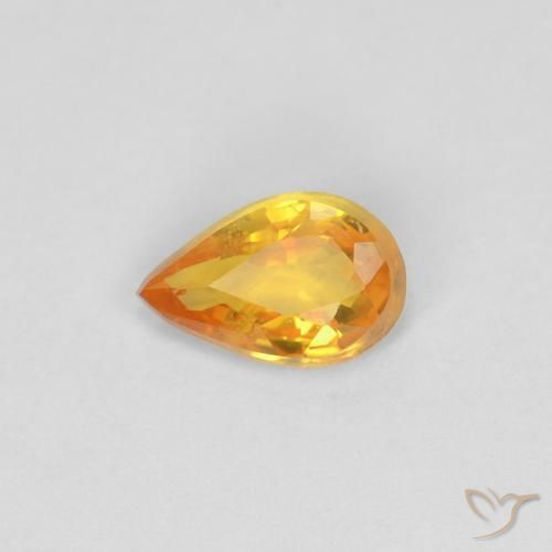 0.40ct 天然 中橙 蓝宝石, 梨形, VVS-VS