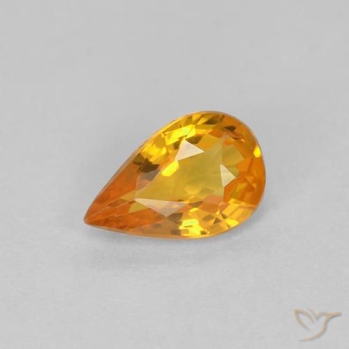 0.52ct 天然 杏橙 蓝宝石, 梨形, VVS