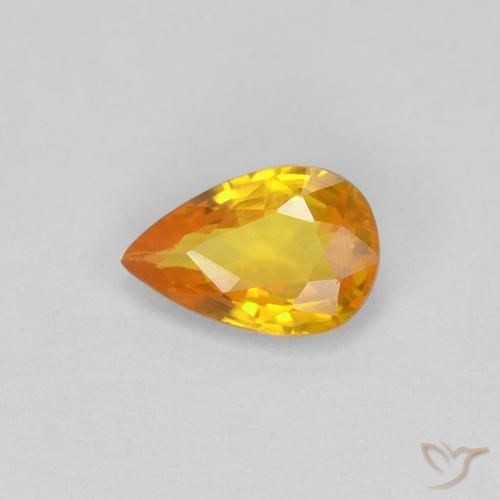 0.47ct 天然 中橙 蓝宝石, 梨形, VVS